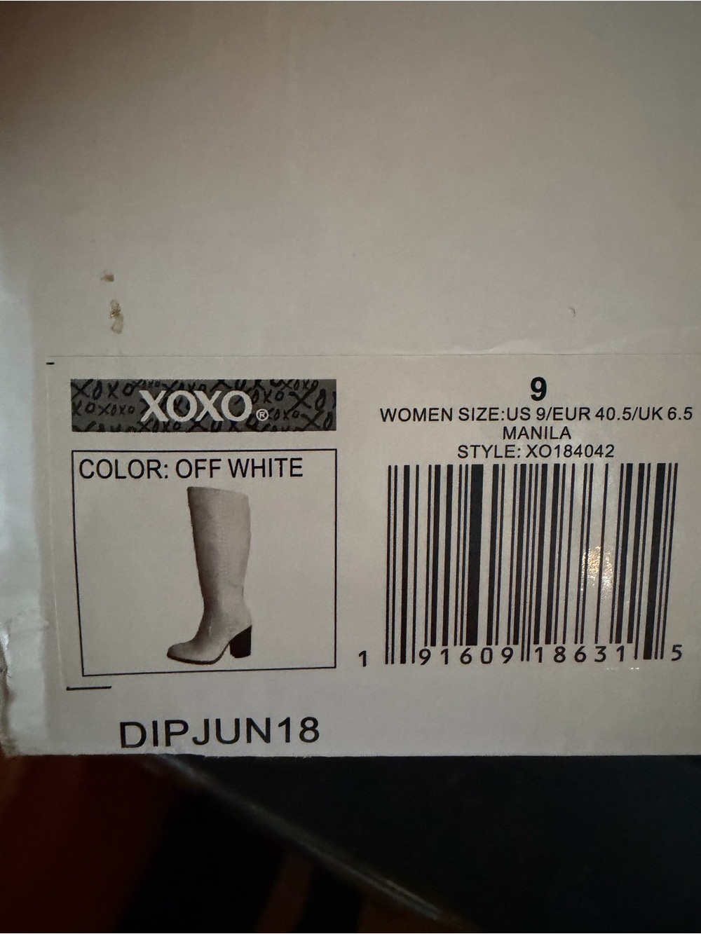XOXO Off White Knee Boots with Block Heel